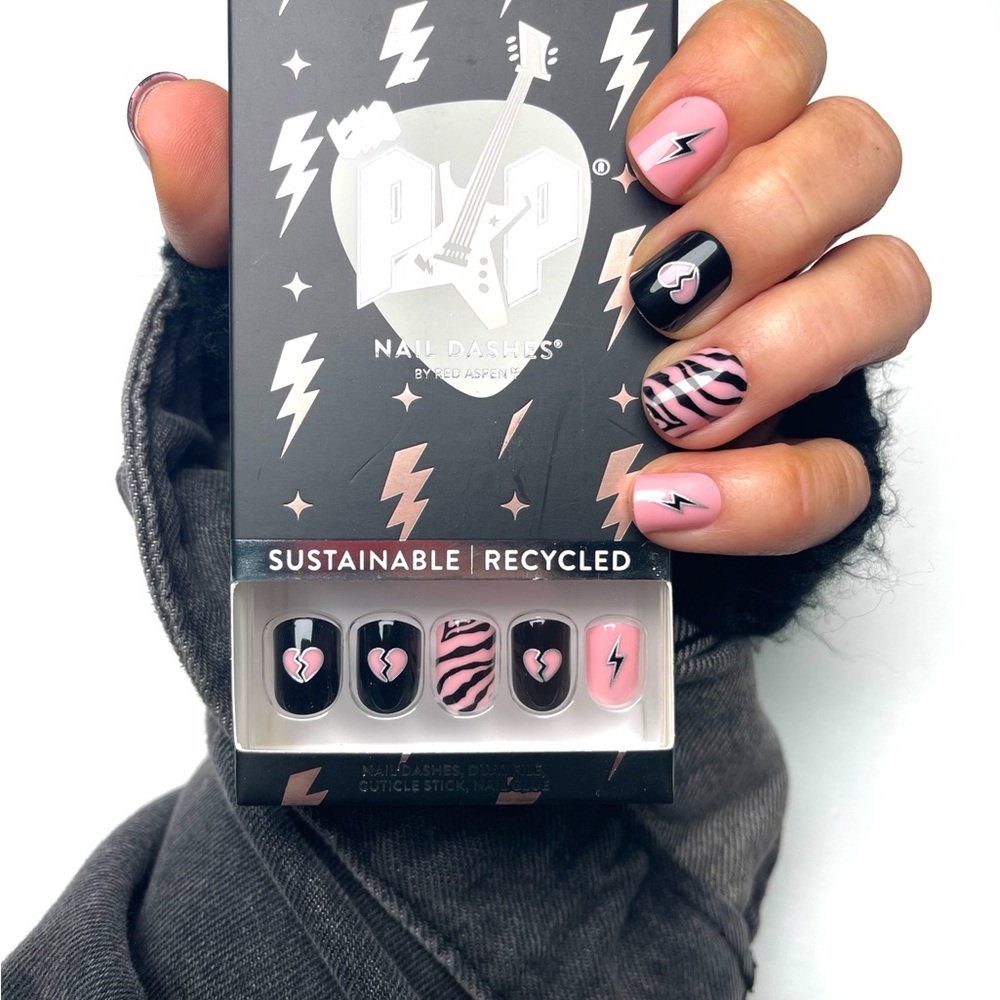 Red Aspen ⚡️POP⚡️ Nail Dashes Rock Collection - Pink and Black